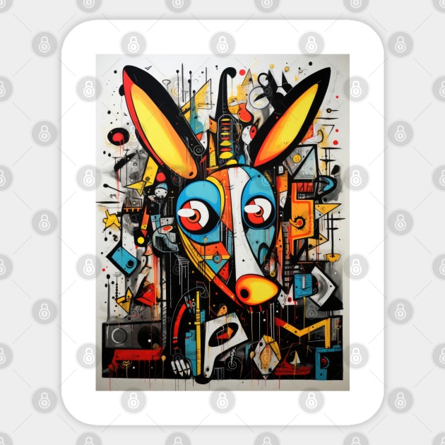 Cartoon Aardvark Graffiti #1 Sticker by Chromatic Fusion Studio